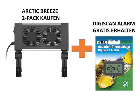 arctic breeze 2-pack + Gratis JBL Aquarium Thermometer DigiScan Alarm